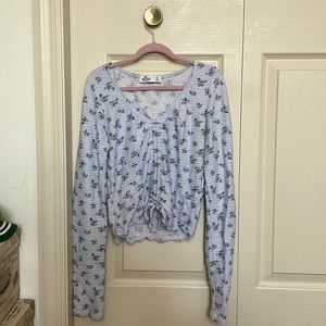 Hollister Floral Long-sleeve Adjustable Top